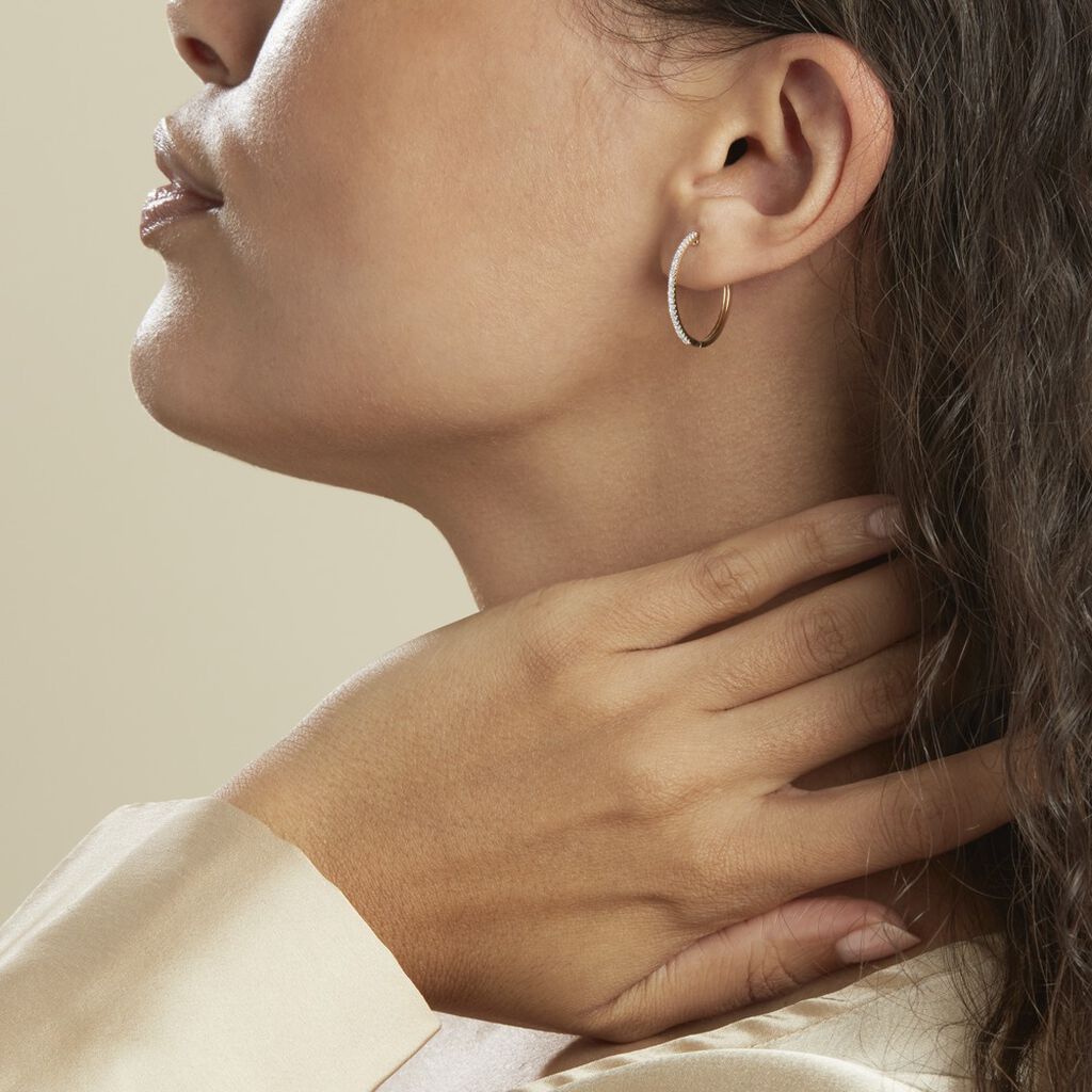 Creoles Or Jaune Aryanna Diamants - Boucles d'oreilles créoles Femme | Histoire d’Or