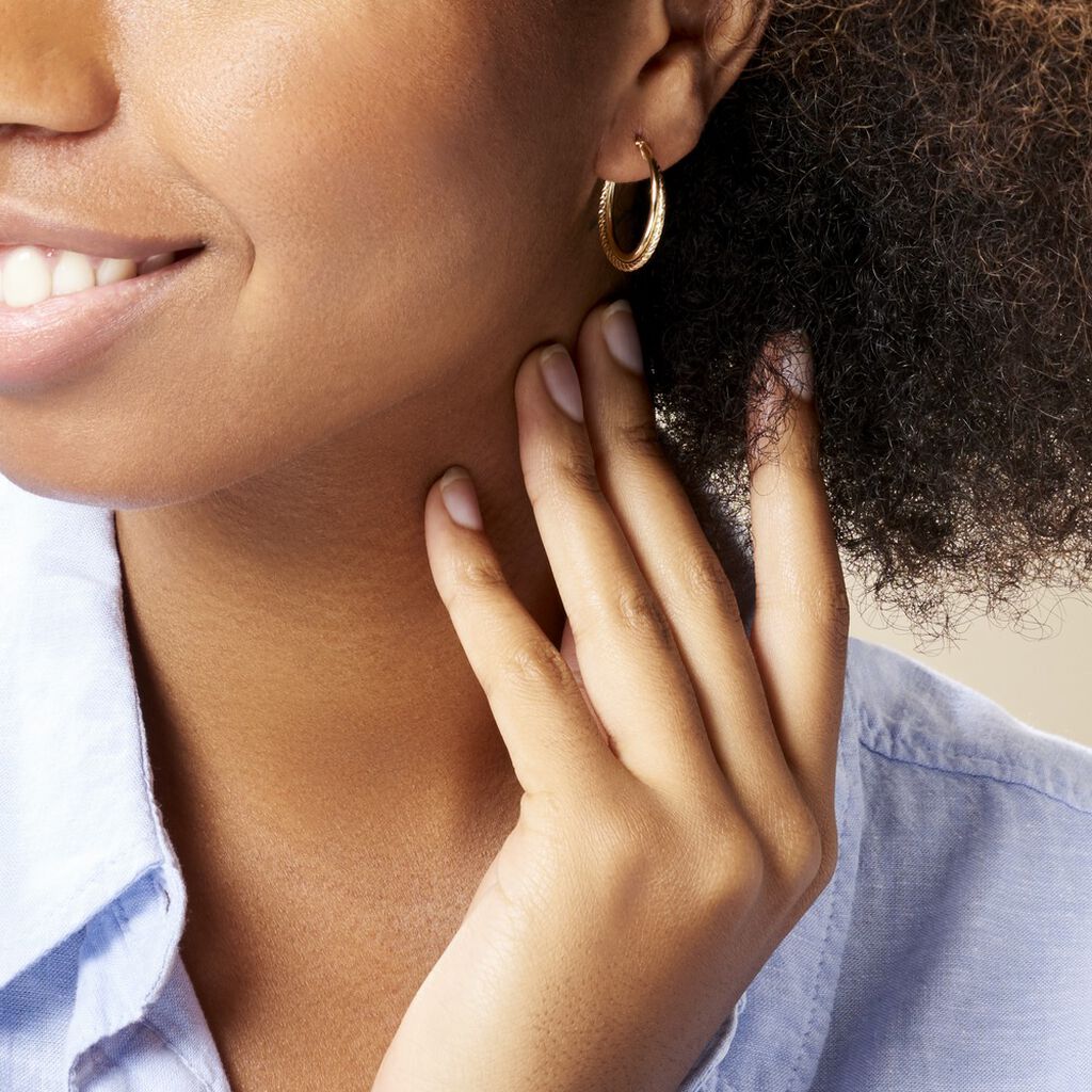 Créoles Maelia Or Jaune - Boucles d'oreilles créoles Femme | Histoire d’Or