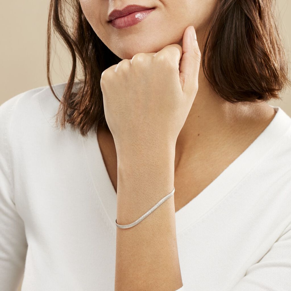 Bracelet Zoubeida Argent Blanc - Bracelets chaîne Femme | Histoire d’Or