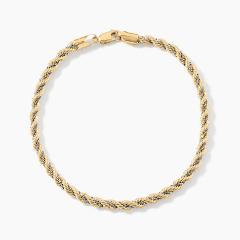 Bracelet Jerryenne Maille Corde Et Venitienne Or Bicolore - Bracelets chaîne Femme | Histoire d’Or