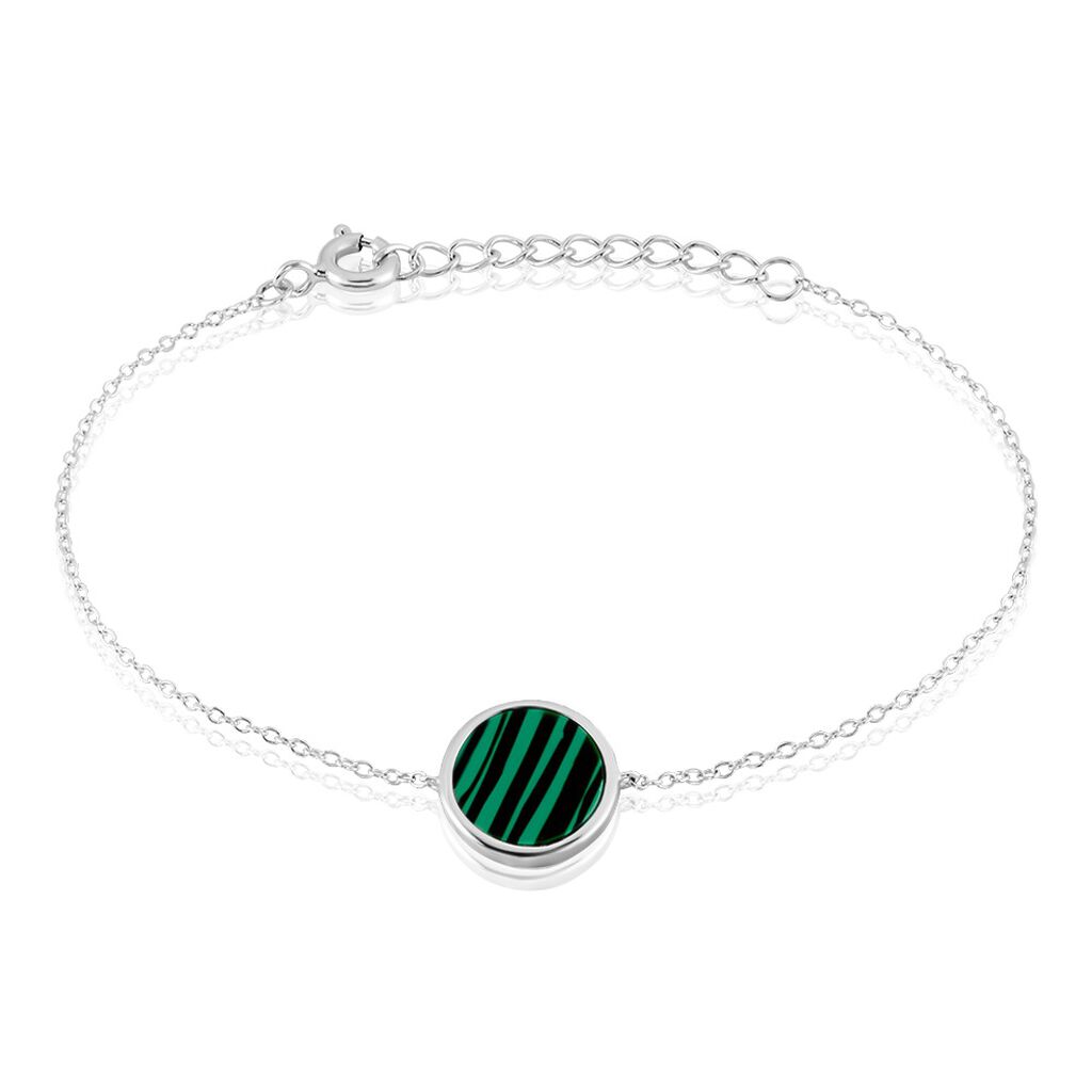 Bracelet Sa&uuml;l Argent Blanc Malachite - Bracelets Femme | Histoire d&rsquo;Or
