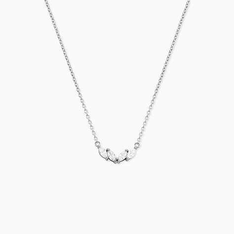 Collier Eclat D'Aurore Argent Blanc Oxyde De Zirconium - Id&eacute;es cadeaux Femme | Histoire d&rsquo;Or