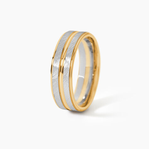 Alliance Givree Ruban Plat Or Bicolore - Alliances Unisex | Histoire d&rsquo;Or