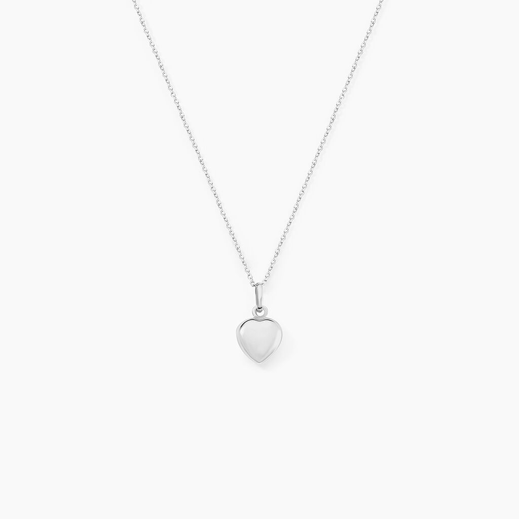 Pendentif Eudocie Coeur Lisse Or Blanc - Pendentifs Famille | Histoire d&rsquo;Or