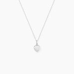 Pendentif Eudocie Coeur Lisse Or Blanc - Pendentifs Famille | Histoire d&rsquo;Or