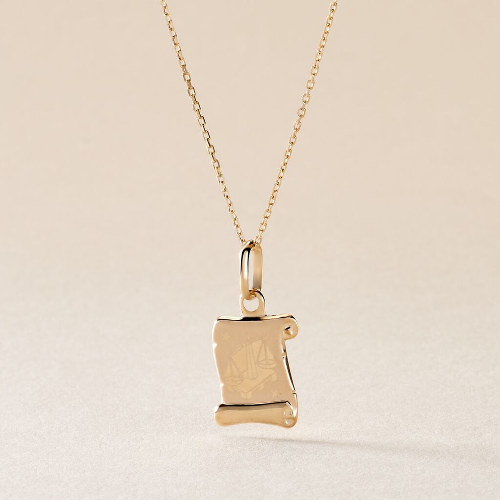 Pendentif Lamie Zodiaque Parchemin Or Jaune - Pendentifs Zodiaque Famille | Histoire d’Or