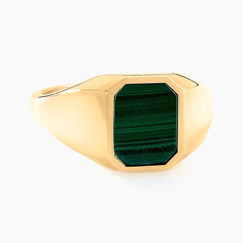 Chevalière Tertiussa Or Jaune Malachite - Chevalières Famille | Histoire d’Or