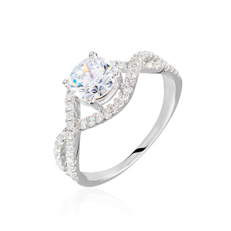Bague Solitaire Anette Or Blanc Oxyde De Zirconium - Bagues solitaires Femme | Histoire d’Or