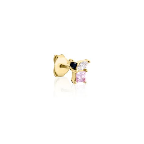 Boucle D'oreille Puce Unitaire Plaqué Or Jaune Juhana Oxydes - Boucles d'oreilles fantaisie Femme | Histoire d’Or
