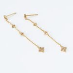 Boucles D'oreilles Pendantes Ziha Plaqu&eacute; Or Jaune Oxyde De Zirconium - Boucles d'oreilles fantaisie Femme | Histoire d&rsquo;Or