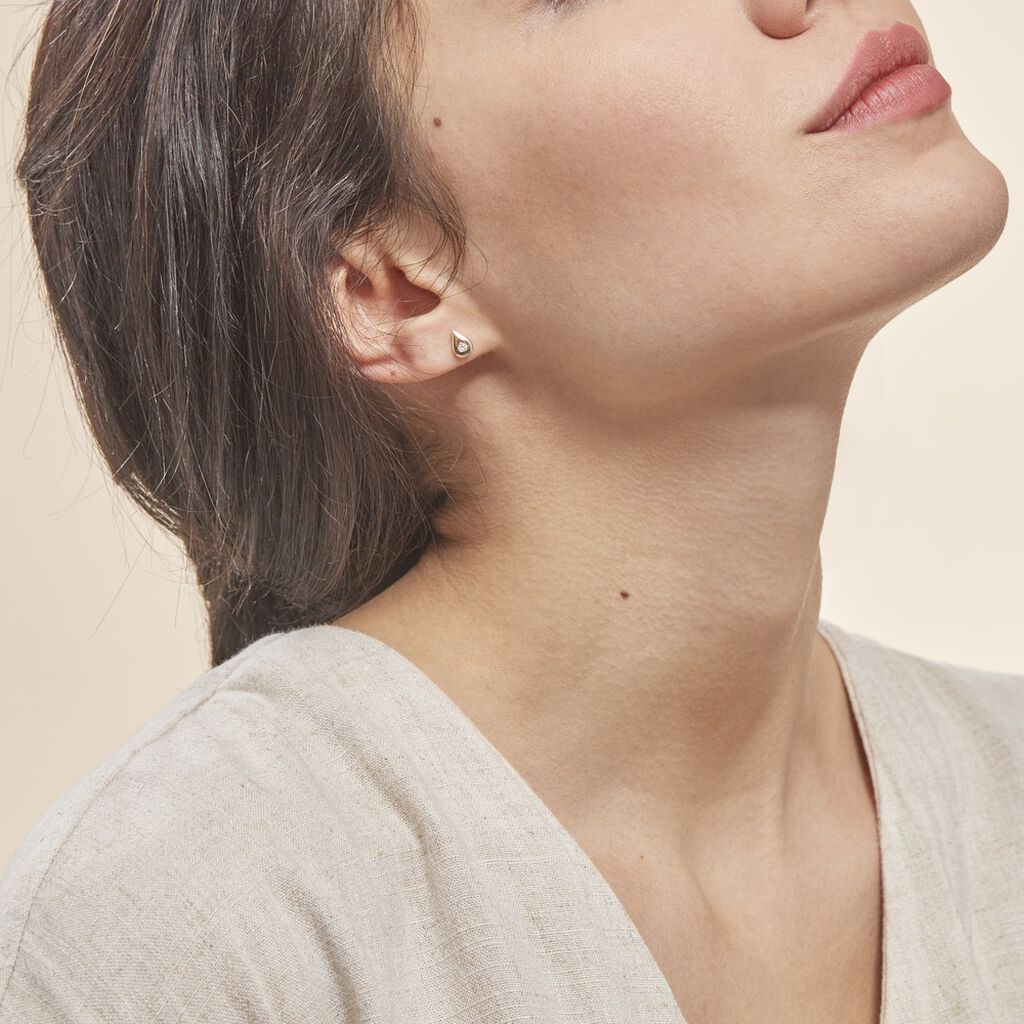 Boucles D'oreilles Puces Purete Or Jaune Diamant - Clous d'oreilles Femme | Histoire d’Or