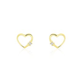 Boucles D'oreilles Puces Or Jaune Stavie Diamant - Clous d'oreilles Femme | Histoire d’Or