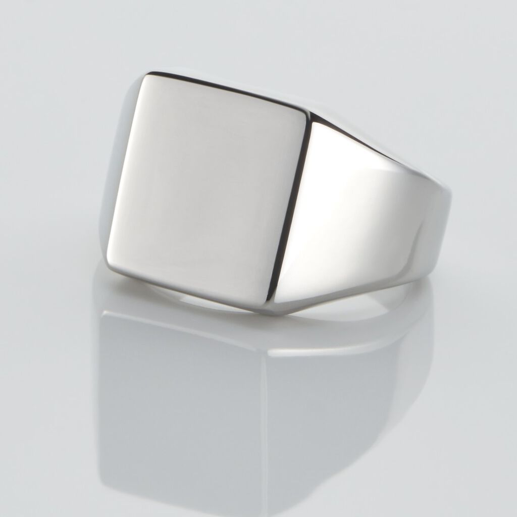 Chevaliere Acier Blanc Winebald - Chevali&egrave;res Homme | Histoire d&rsquo;Or