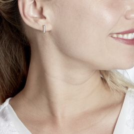 Boucles D'oreilles Puces Grainne Argent Blanc Oxyde De Zirconium - Boucles d'oreilles fantaisie Femme | Histoire d’Or