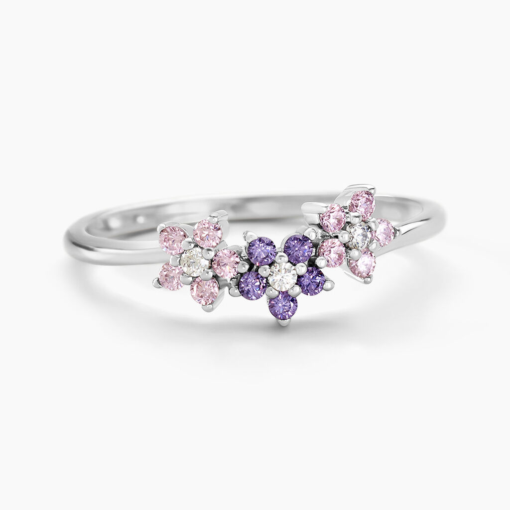 Bague Argent Purple Bloom Oxyde De Zirconium - Bagues avec pierre Femme | Histoire d’Or