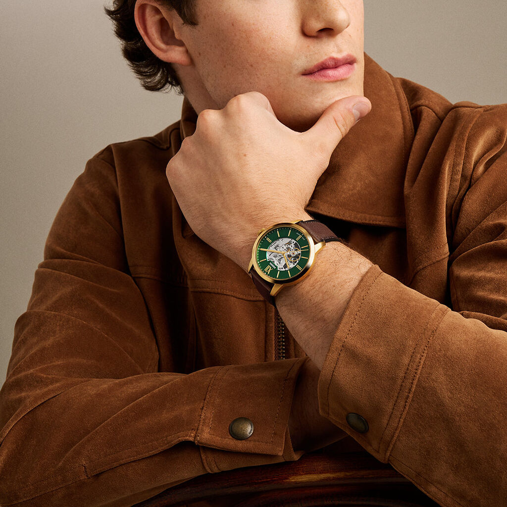 Montre Fossil Townsman Automatic Vert - F&ecirc;te des p&egrave;res Homme | Histoire d&rsquo;Or
