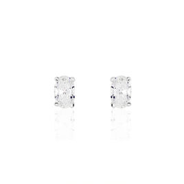 Boucles D'oreilles Puces Mathilda Argent Blanc Oxyde De Zirconium - Boucles d'oreilles fantaisie Femme | Histoire d’Or