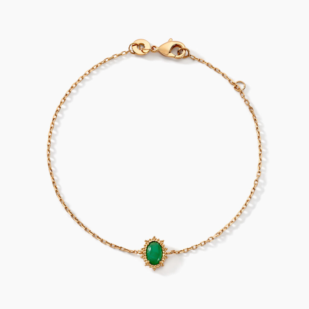 Bracelet Vintage Love Plaqu&eacute; Or Jaune Aventurine - F&ecirc;te des m&egrave;res Femme | Histoire d&rsquo;Or