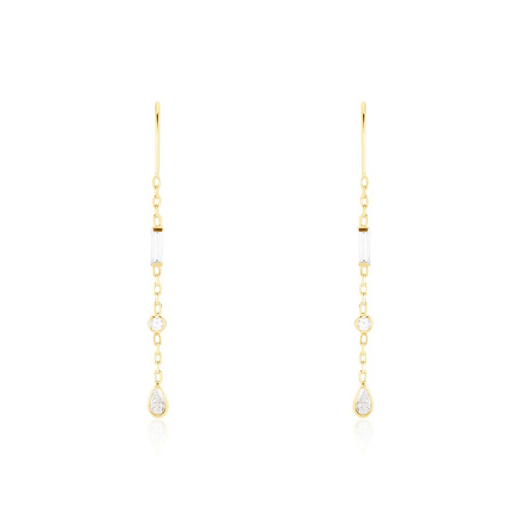Boucles D'oreilles Pendantes Otso Or Jaune Oxyde De Zirconium - Boucles d'oreilles pendantes Femme | Histoire d’Or