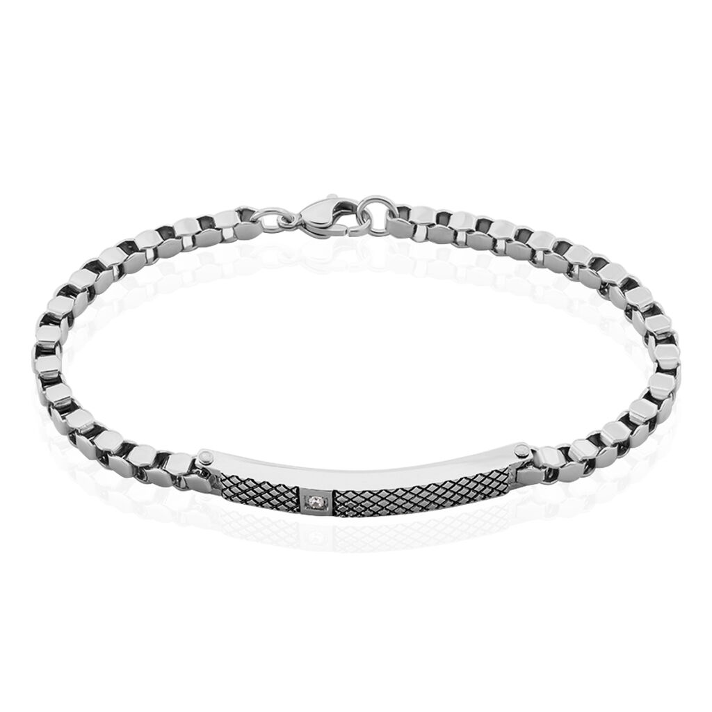 Bracelet Clement Acier Blanc Oxyde De Zirconium