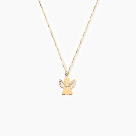 Collier Hallie Ange Et Coeur Or Jaune - Colliers Baptême Enfant | Histoire d’Or