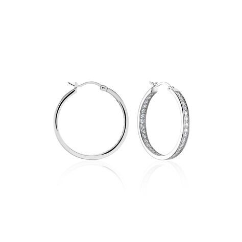 Créoles Django Argent Blanc Oxyde De Zirconium - Boucles d'oreilles créoles Femme | Histoire d’Or