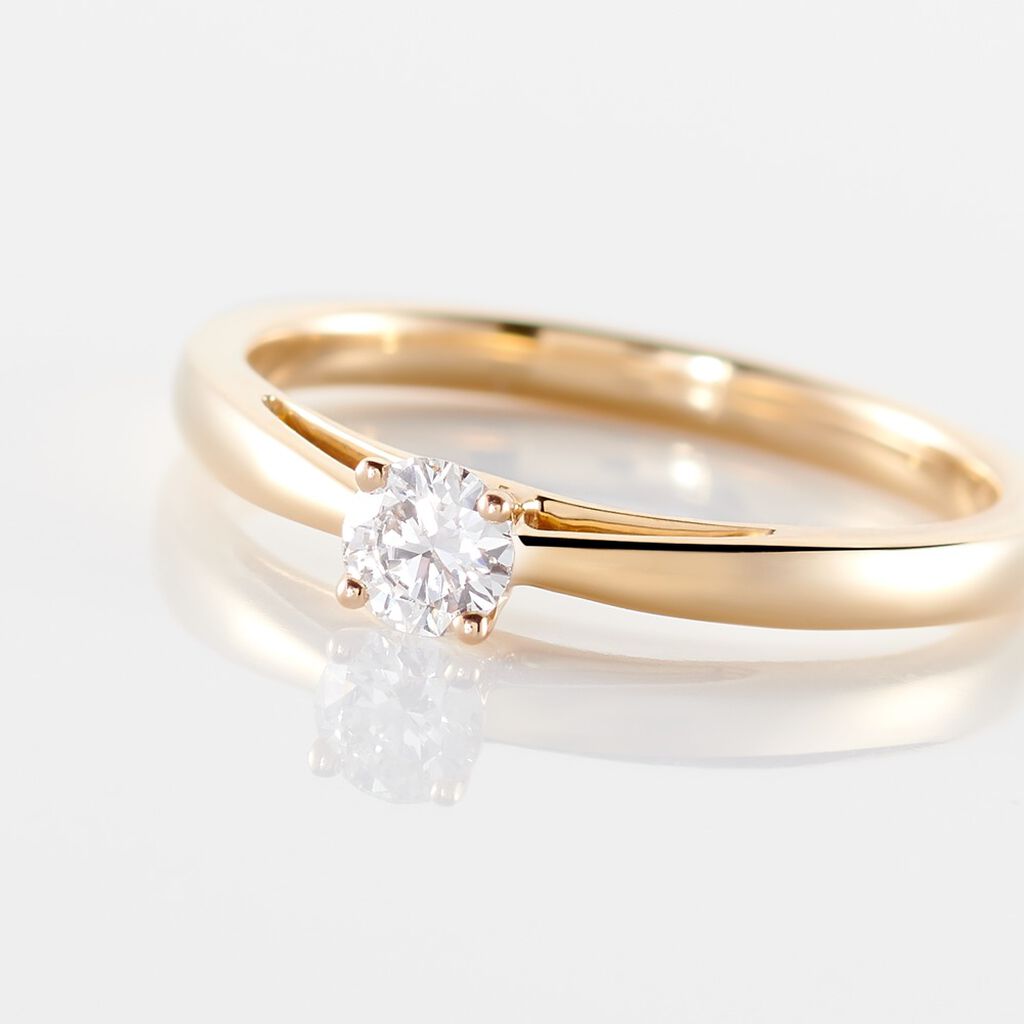Bague Soltaire Iris Or Jaune Diamant - Bagues solitaires Femme | Histoire d&rsquo;Or