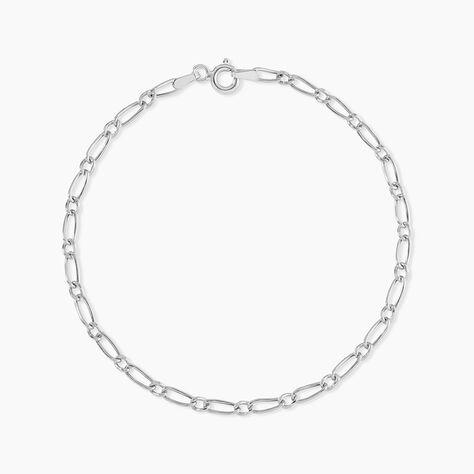 Bracelet Ophelio Maille Alternee 1/1 Or Blanc - Bracelets cha&icirc;ne Femme | Histoire d&rsquo;Or