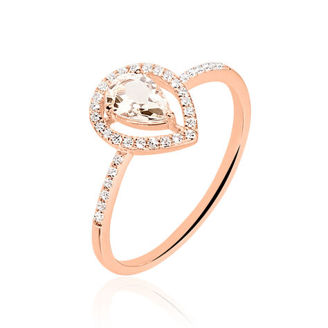 Bague Or Rose Morganite Et Diamant - Bagues solitaires Femme | Histoire d’Or