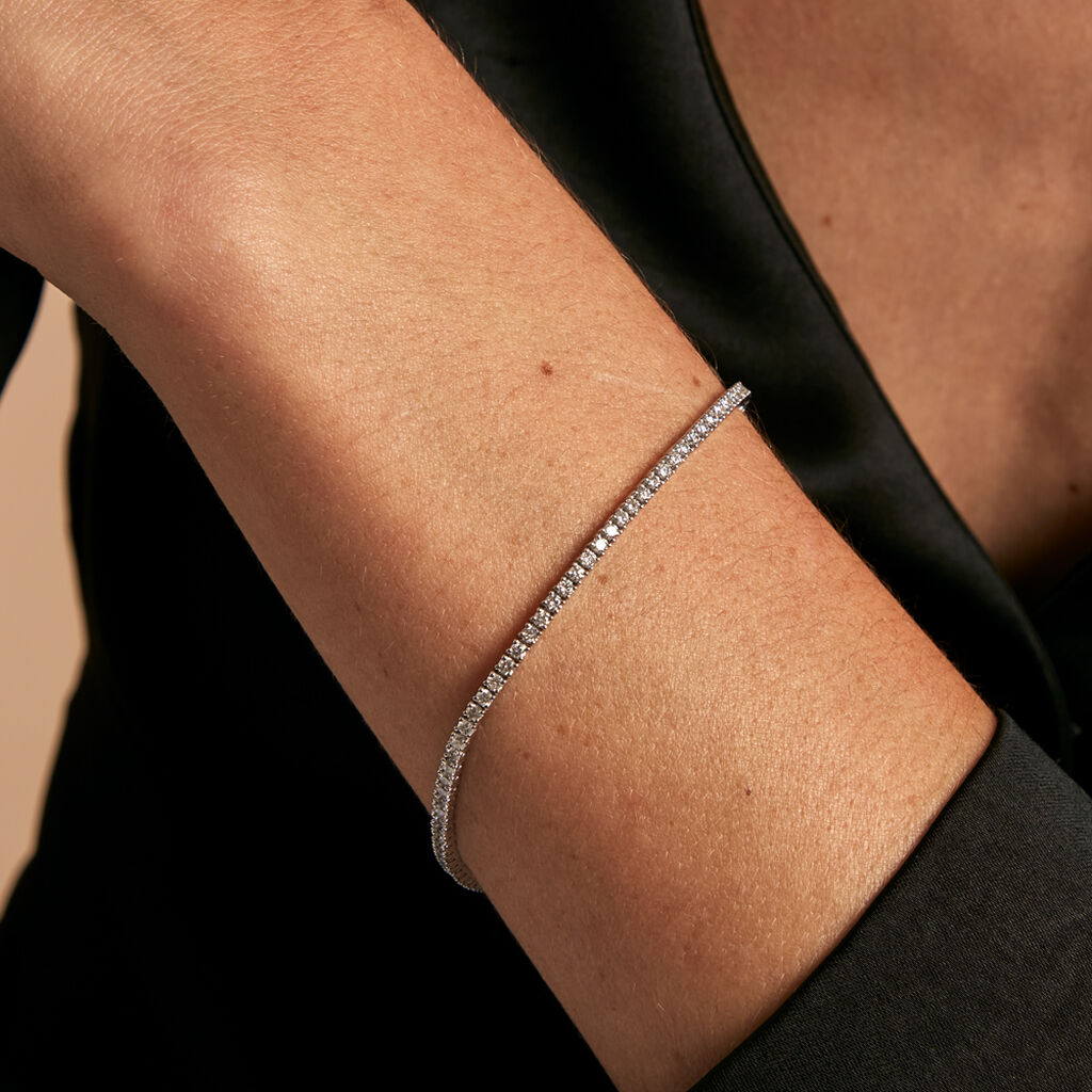 Bracelet River Or Blanc Diamant - Bracelets Femme | Histoire d’Or