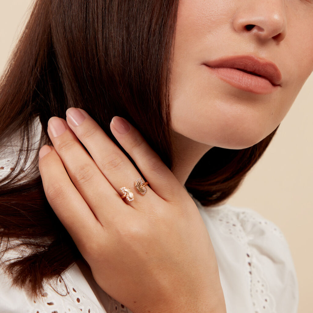 Bague Dixie Plaqu&eacute; Or Dor&eacute; Oxyde De Zirconium - Bagues avec pierre Femme | Histoire d&rsquo;Or