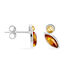 Boucles D'oreilles Puces Sylvaincine Argent Blanc Ambre - Boucles d'oreilles fantaisie Femme | Histoire d’Or