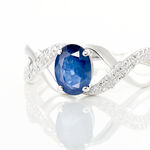 Bague Jess Or Blanc Saphir Et Diamant - Bagues solitaires Femme | Histoire d&rsquo;Or