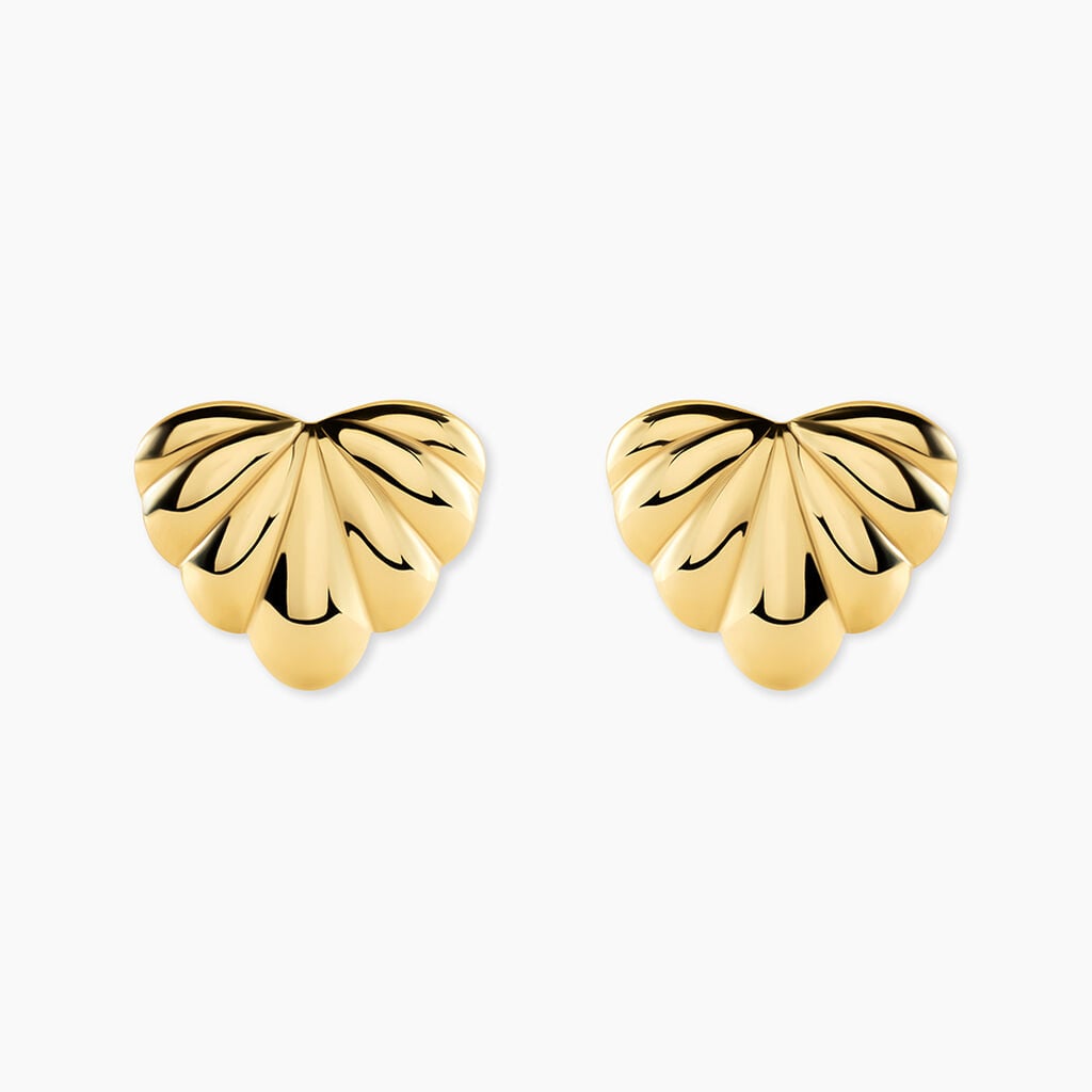 Boucles D'Oreilles Puces Strie Acier Jaune - Boucles d'oreilles fantaisie Femme | Histoire d&rsquo;Or