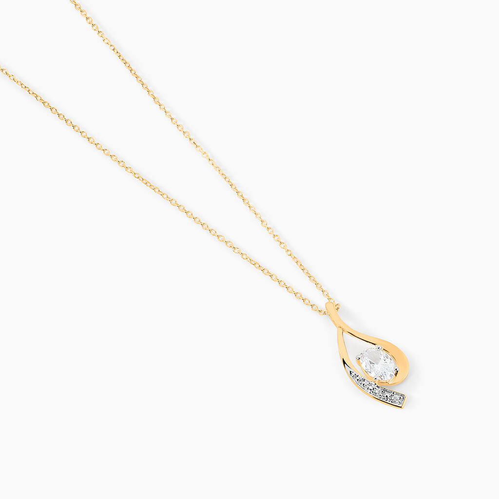 Collier Or Jaune Sagesse Oxydes De Zirconium - Colliers Femme | Histoire d&rsquo;Or