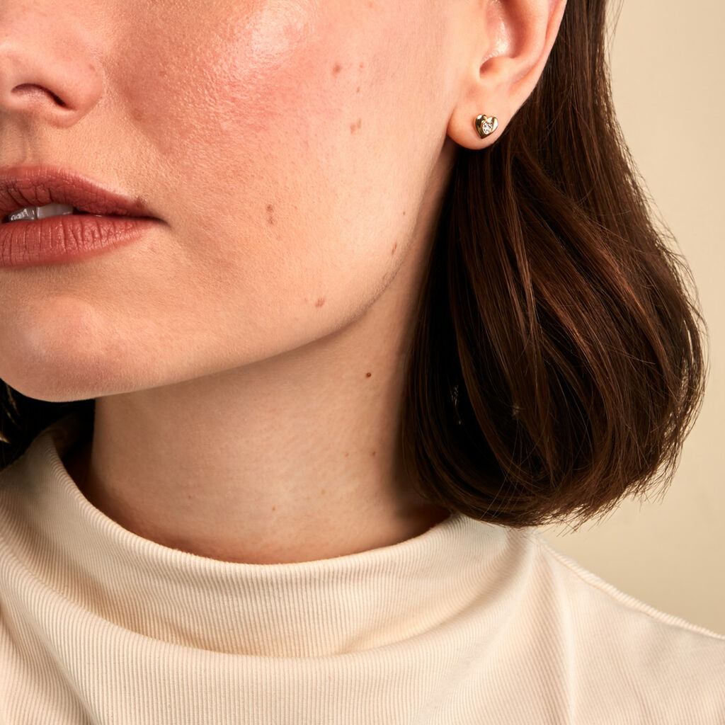 Boucles D'Oreilles Puces Elsdon Or Jaune Diamant - Clous d'oreilles Femme | Histoire d&rsquo;Or