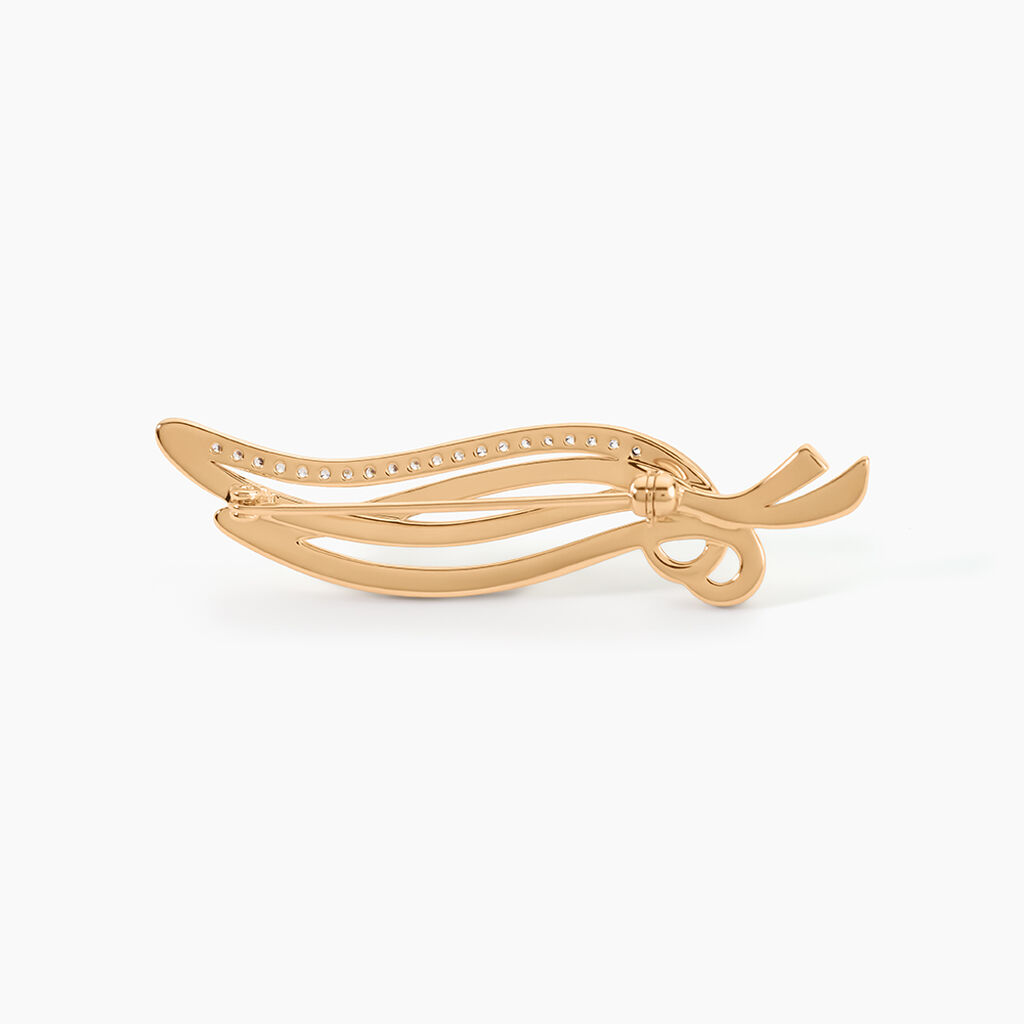 Broche Annaline Plaqu&eacute; Or Jaune Oxyde De Zirconium - Broches Femme | Histoire d&rsquo;Or