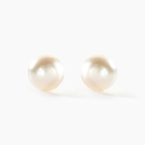 Boucles D'oreilles Puces Kesya Nacres Bouton Or Jaune Perle De Culture - Clous d'oreilles Femme | Histoire d’Or