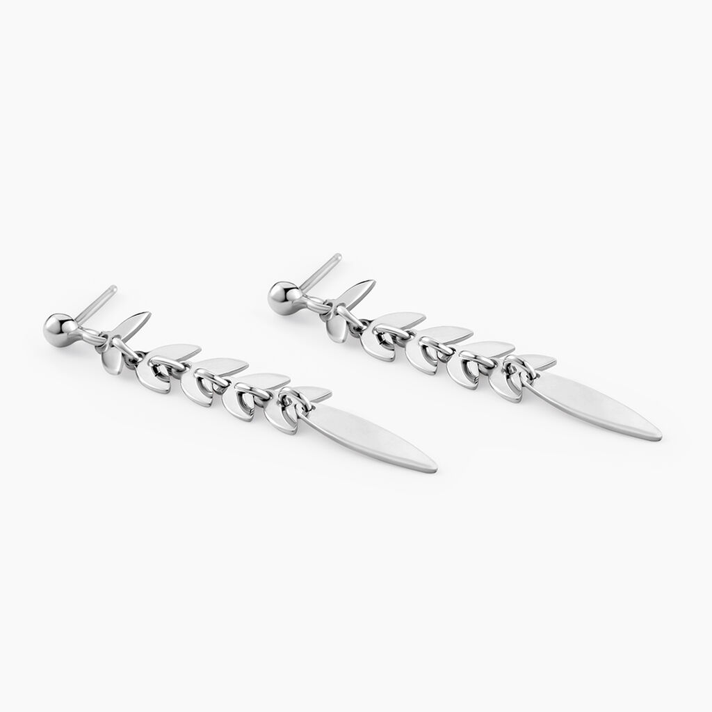 Boucles D'oreilles Pendantes Auxanne Argent Blanc - Boucles d'oreilles fantaisie Femme | Histoire d’Or