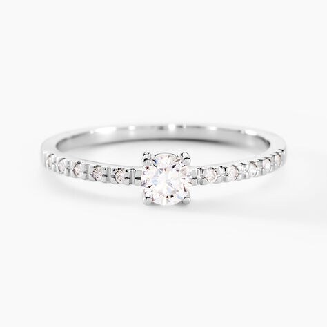 Bague Solitaire Servana Or Blanc Oxyde De Zirconium - Bagues solitaires Femme | Histoire d&rsquo;Or
