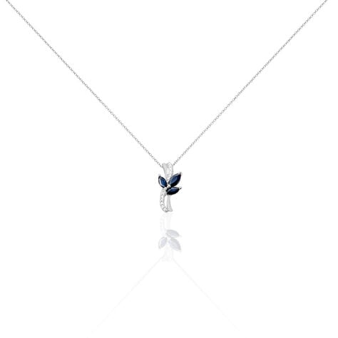 Collier Angie Or Blanc Saphir Diamant - Colliers Femme | Histoire d’Or
