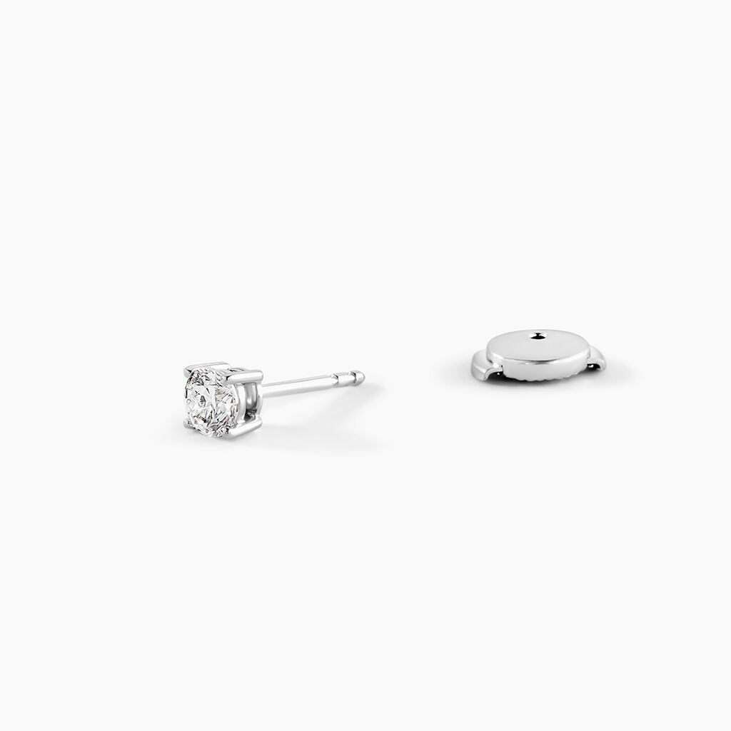 Boucles D'oreilles Puces Aphrodite Platine Blanc Diamant - Clous d'oreilles Homme | Histoire d&rsquo;Or