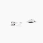Boucles D'oreilles Puces Aphrodite Platine Blanc Diamant - Clous d'oreilles Homme | Histoire d&rsquo;Or