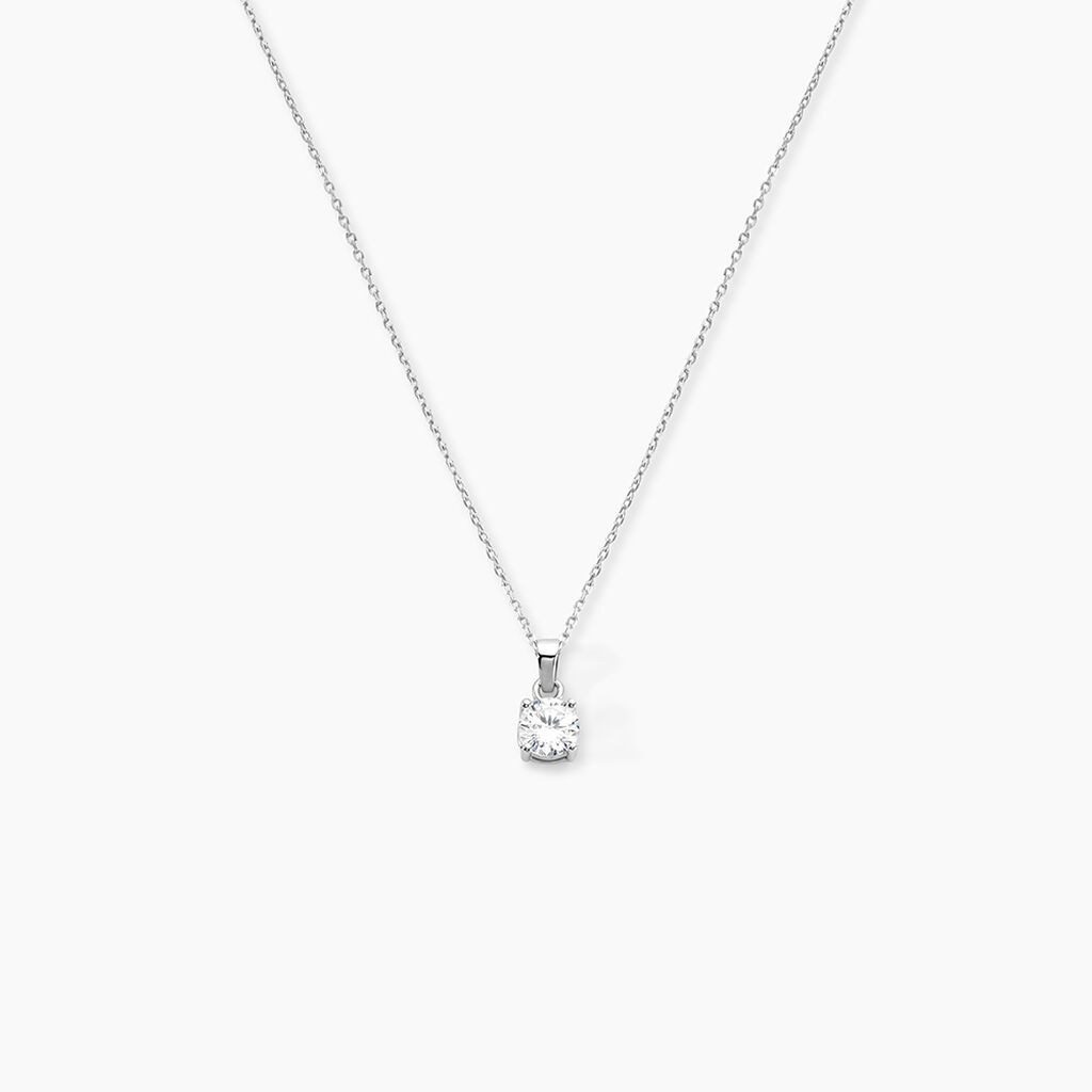 Collier Lynna Argent Blanc Oxyde De Zirconium - Colliers fantaisie Femme | Histoire d&rsquo;Or