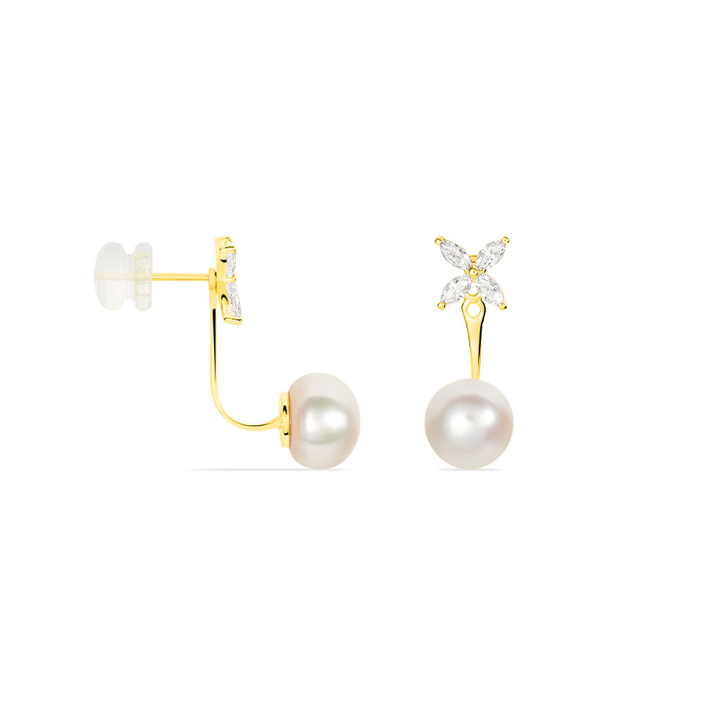 Bijoux D'oreilles Norah Or Jaune Perle De Culture Et Oxyde - Ear cuffs Femme | Histoire d’Or