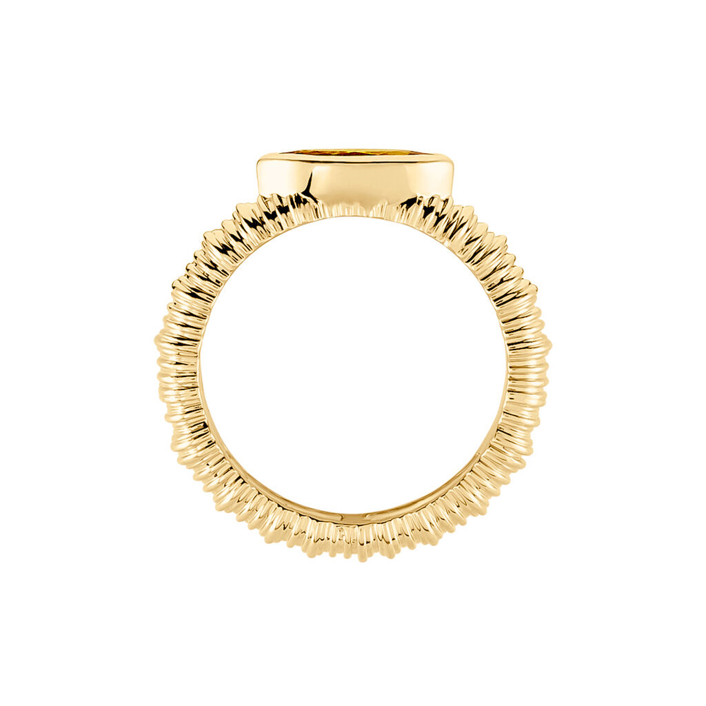 Bague Angelica Plaque Or Jaune Oxyde De Zirconium - Bagues solitaires Femme | Histoire d’Or