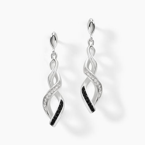 Boucles D'oreilles Pendantes Claudia Argent Blanc Oxyde De Zirconium - Boucles d'oreilles fantaisie Femme | Histoire d&rsquo;Or