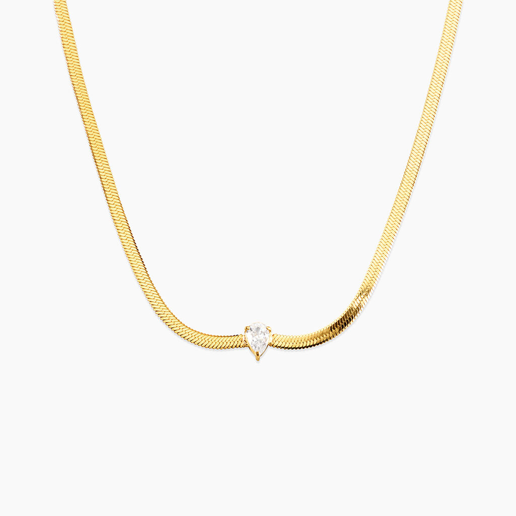 Collier Ivy Acier Jaune Oxyde De Zirconium - Colliers fantaisie Femme | Histoire d&rsquo;Or