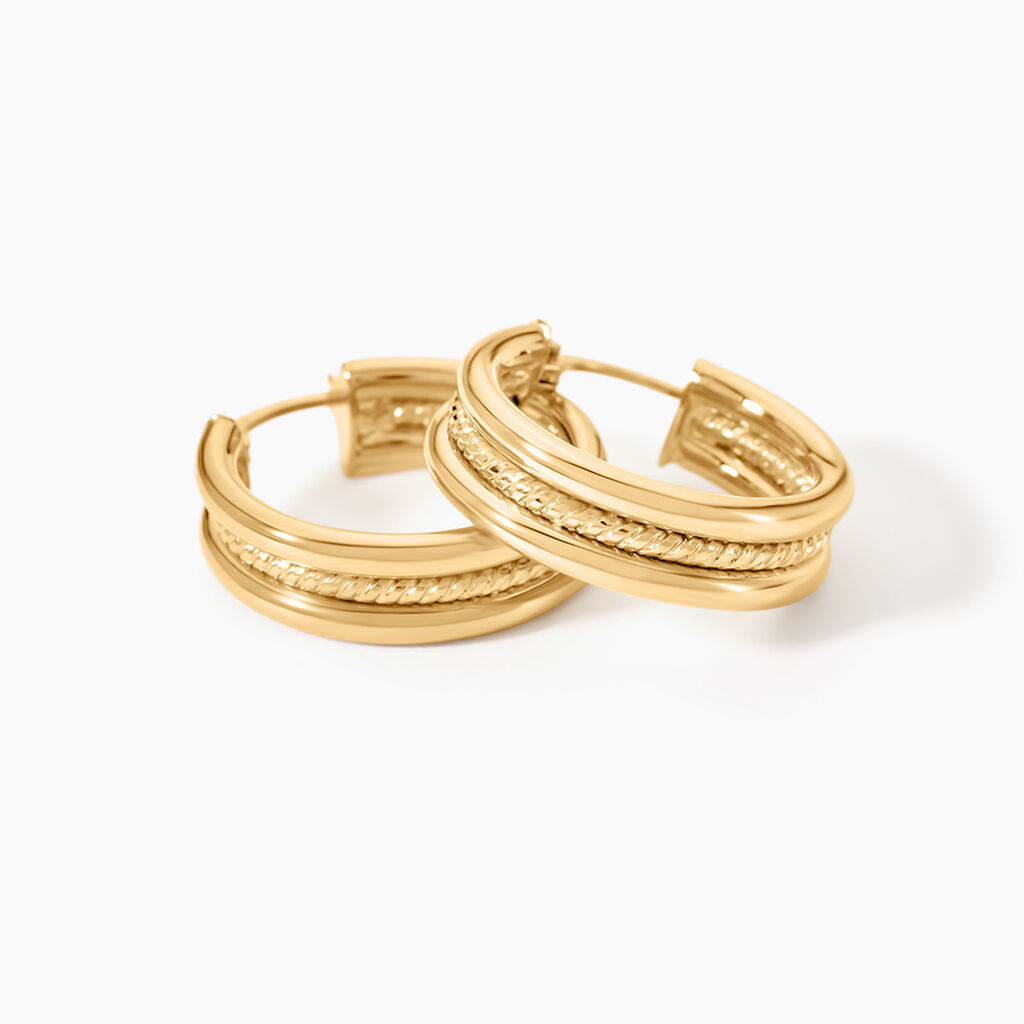 Cr&eacute;oles Dionysios Or Jaune - Boucles d'oreilles cr&eacute;oles Femme | Histoire d&rsquo;Or