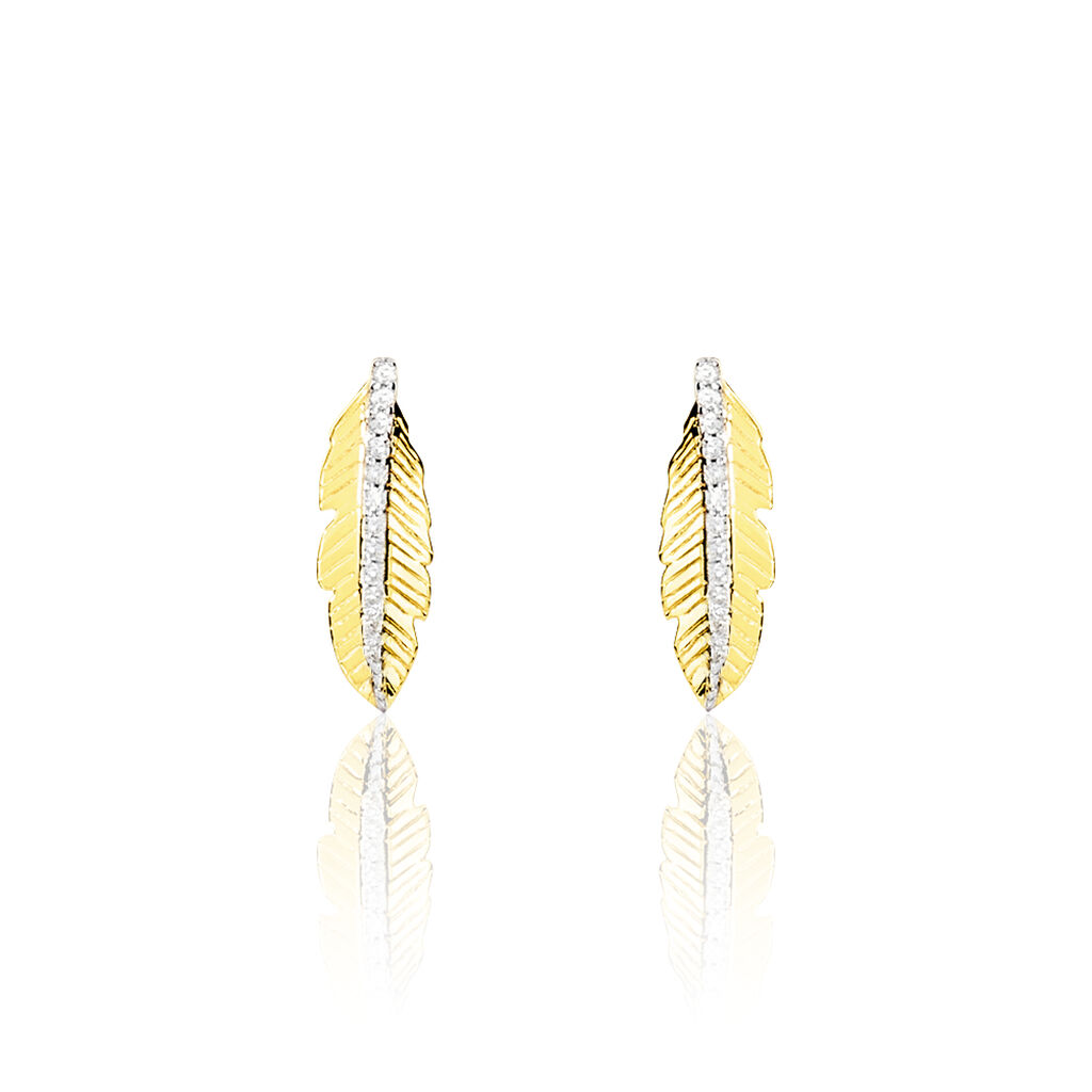 Boucles D'oreilles Puces Paola Or Jaune Diamant - Clous d'oreilles Femme | Histoire d’Or